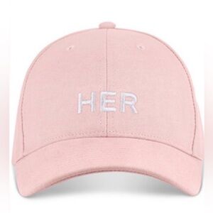 Burberry Pink 'HER' Embroidered Baseball Cap